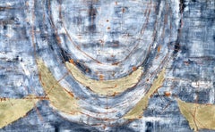 Under The Breast: Silber, Abstraktes Gemälde