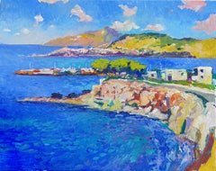 The Blue of the Aegean Sea, Greece, Oil Painting