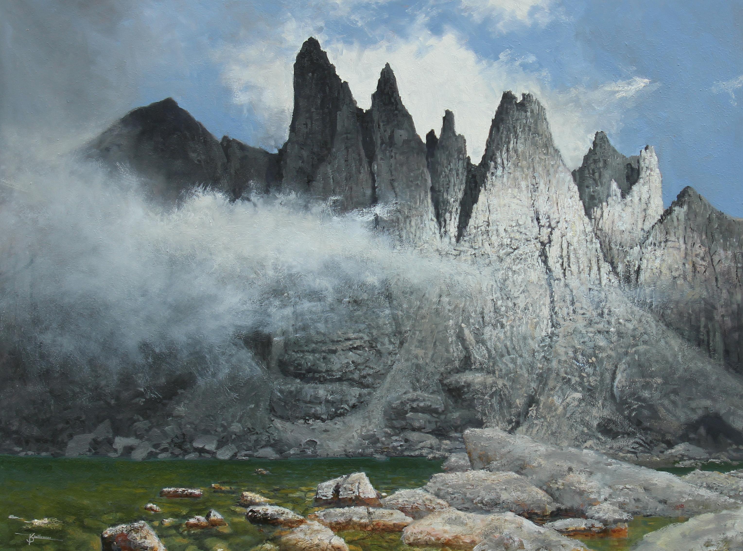 Shark's Tooth at Sky Pond, Oil Painting - Art by Kent Sullivan