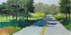 Forsythia along the Road, Original Painting