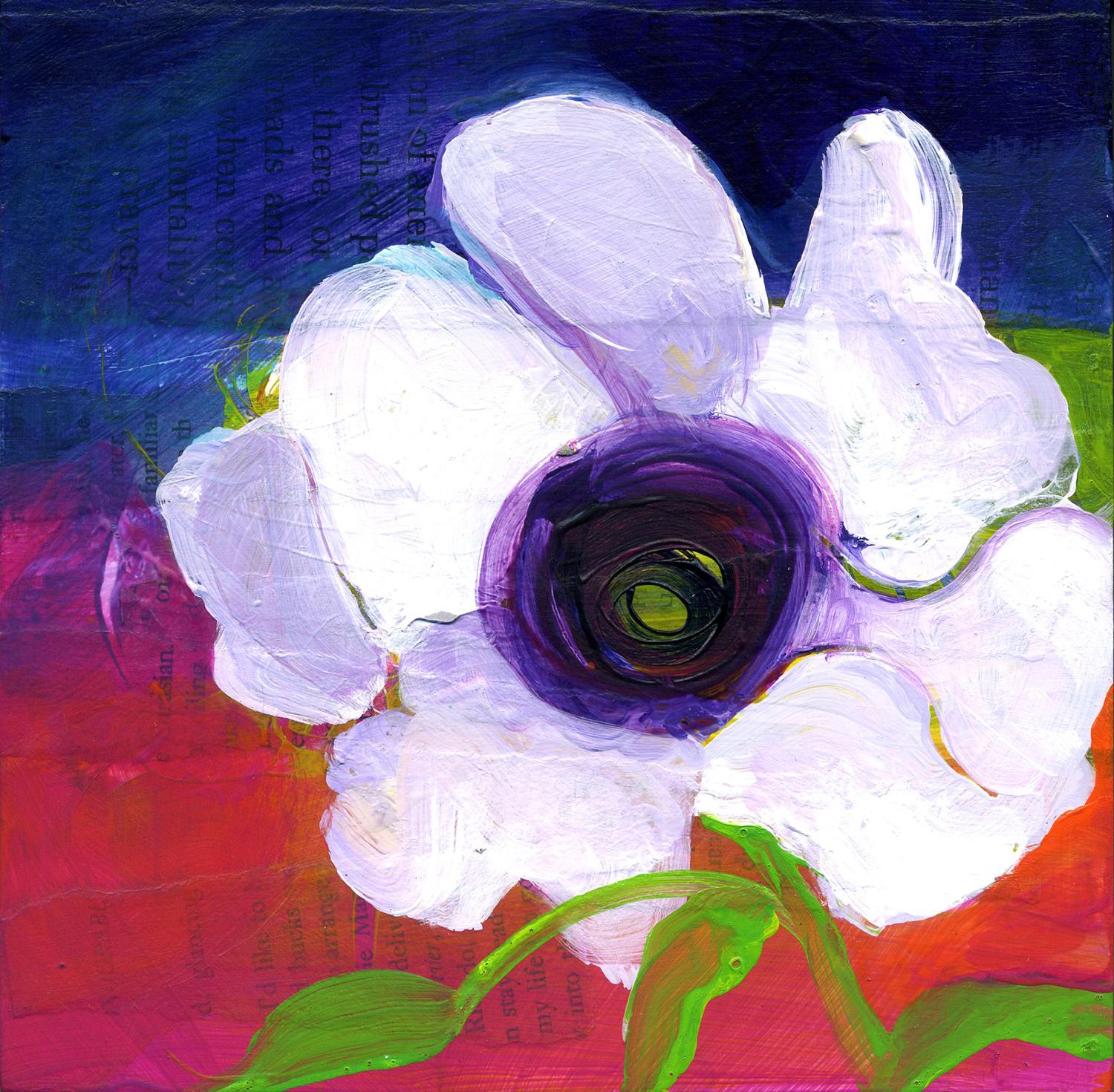 Unescorted 3, Originalgemälde – Mixed Media Art von Ruth-Anne Siegel