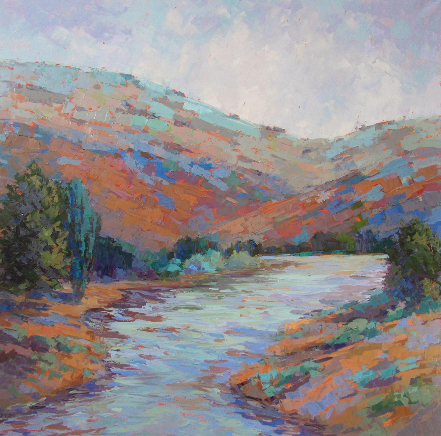 Tricia May Landscape Painting - Snake River Byways, Oil Painting