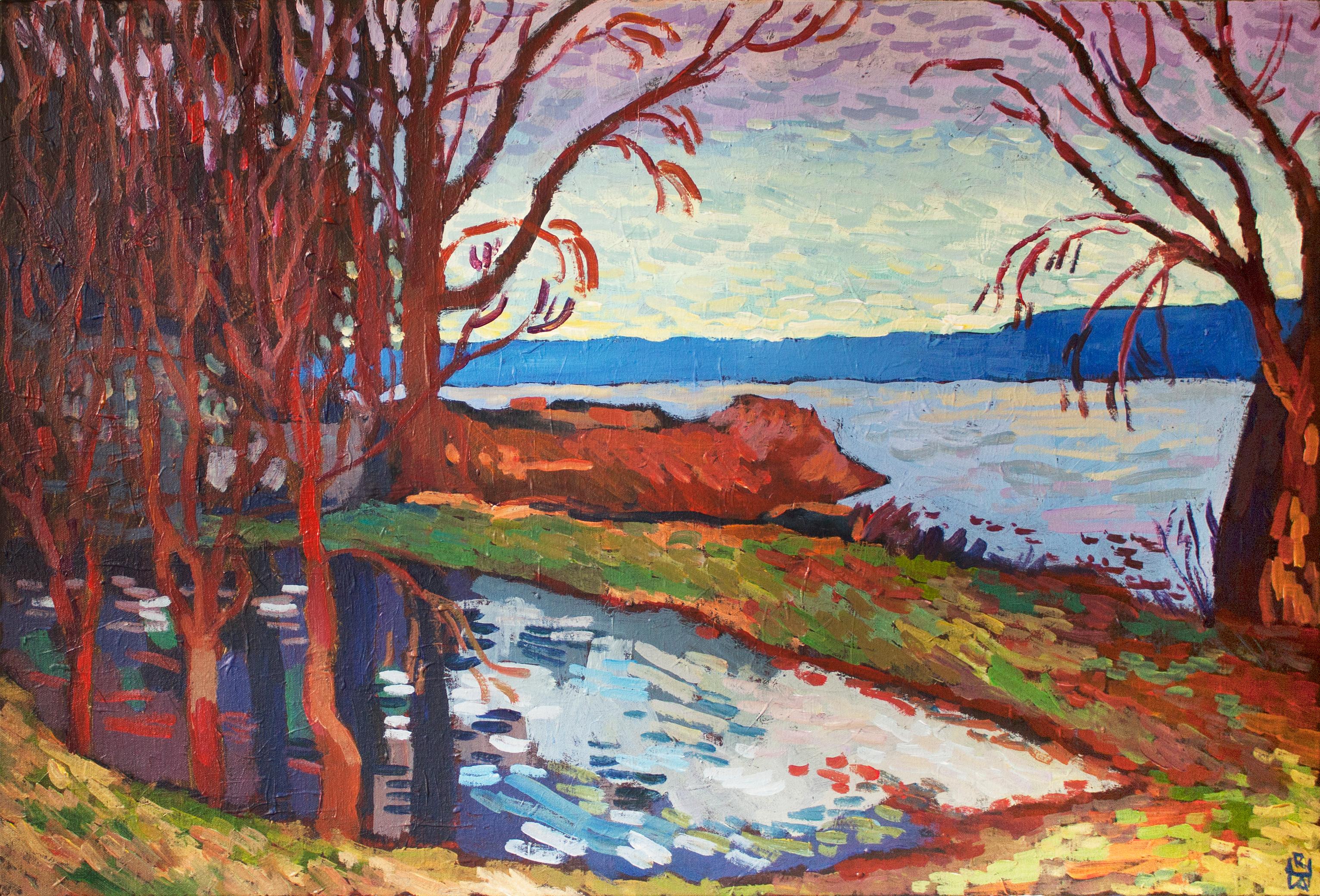Autumn on the Susquehanna, Original Painting - Art by Robert Hofherr