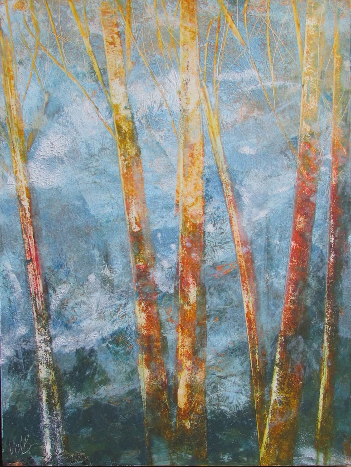 Valerie Berkely Landscape Painting - Bare Trees 3, Oil Painting