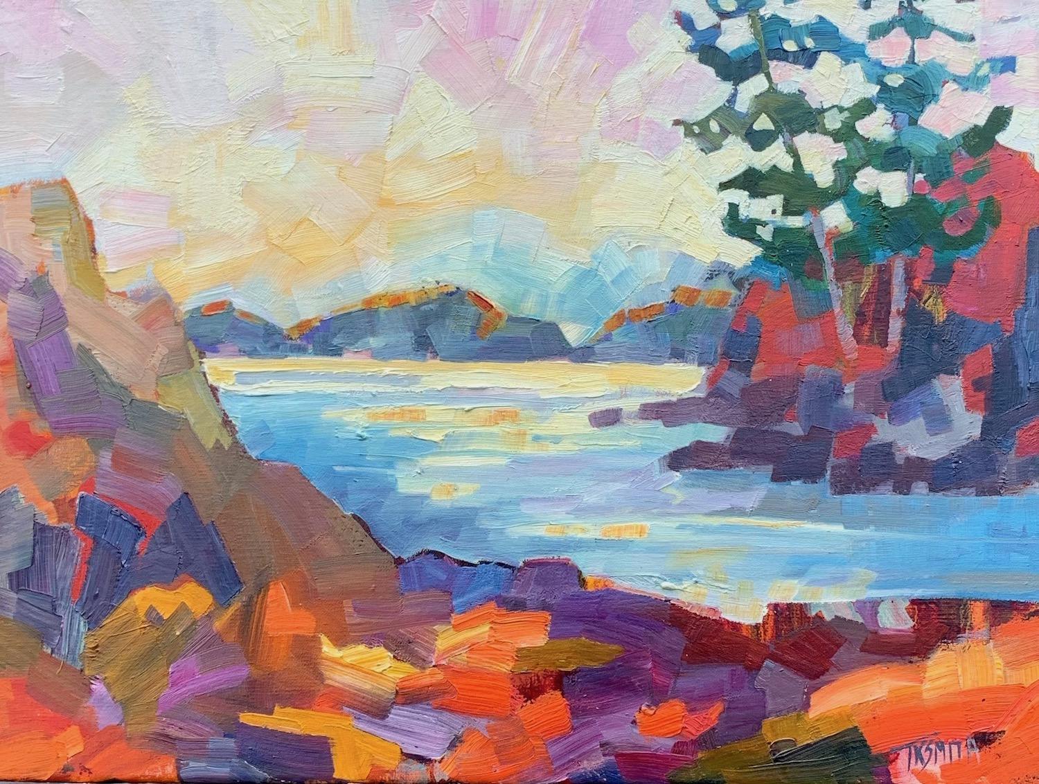Cala, Pittura a olio - Art di Teresa Smith
