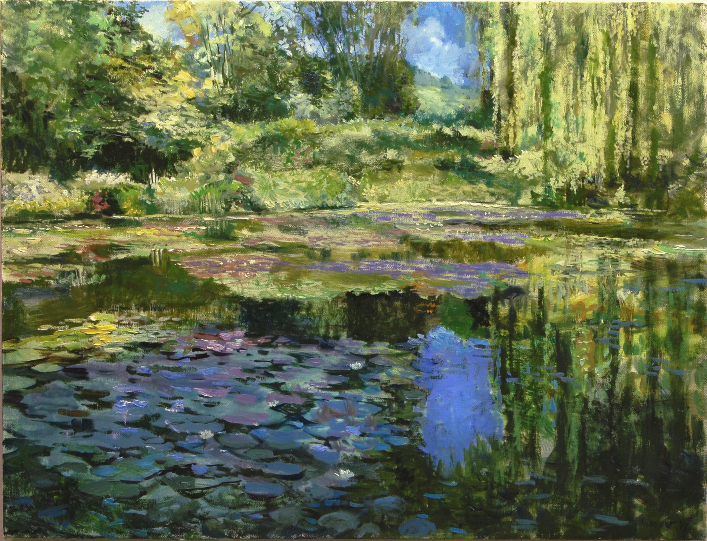 Monet's Pond at Giverny, Ölgemälde