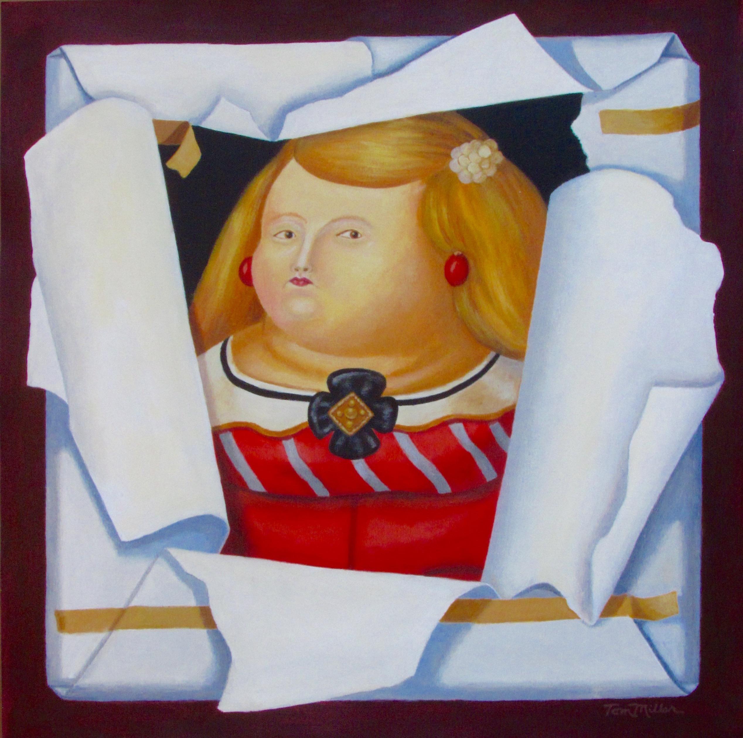 Botero's Princess, Original Painting - Art by Tom Miller