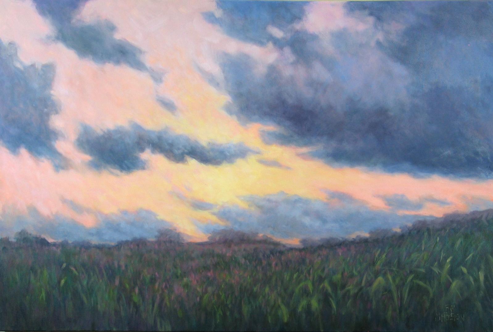Twilight Time Remembered, Oil Painting - Art by Suzanne Massion