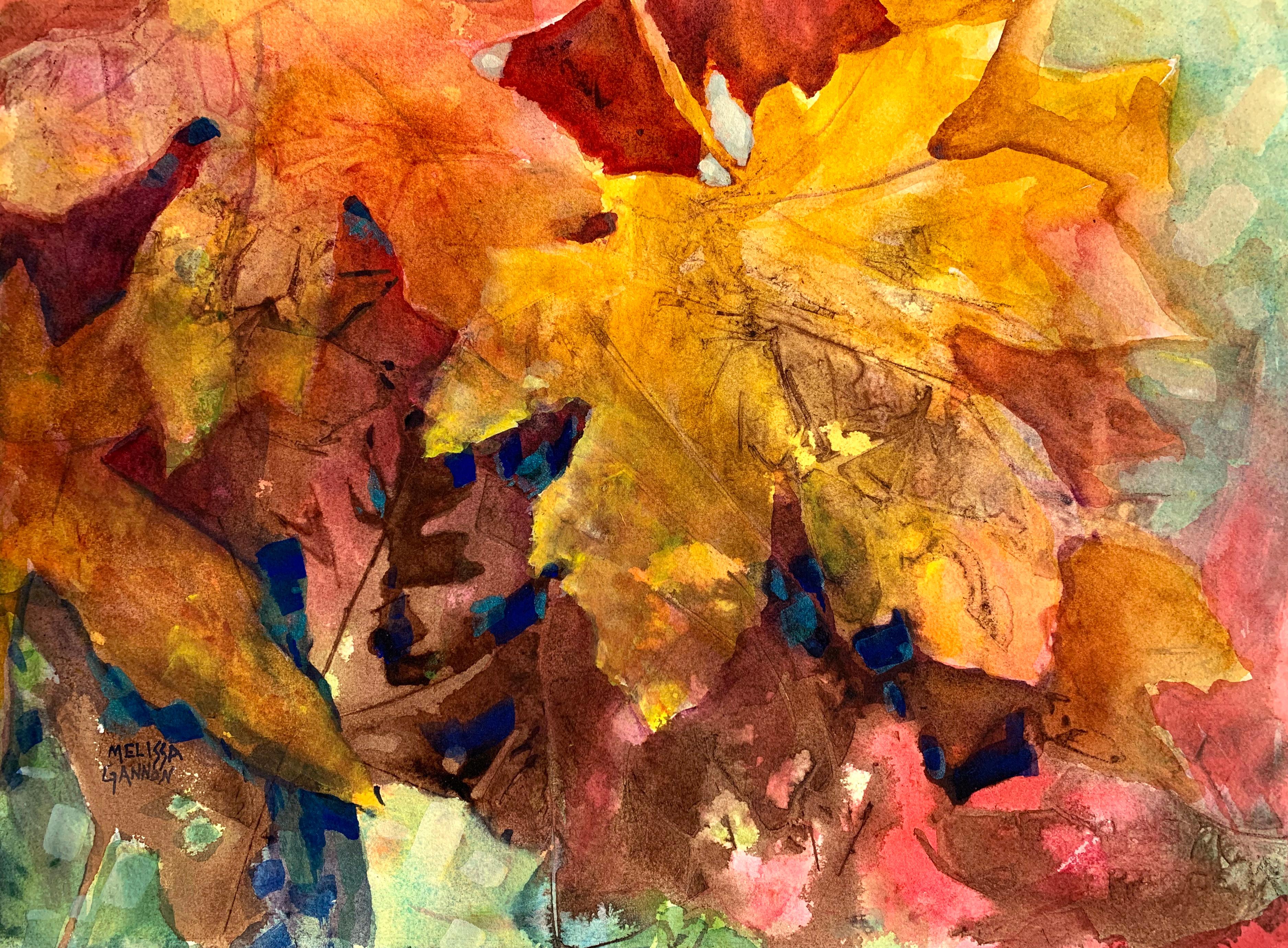 Magic & Leaves, Original Painting - Mixed Media Art by Melissa Gannon