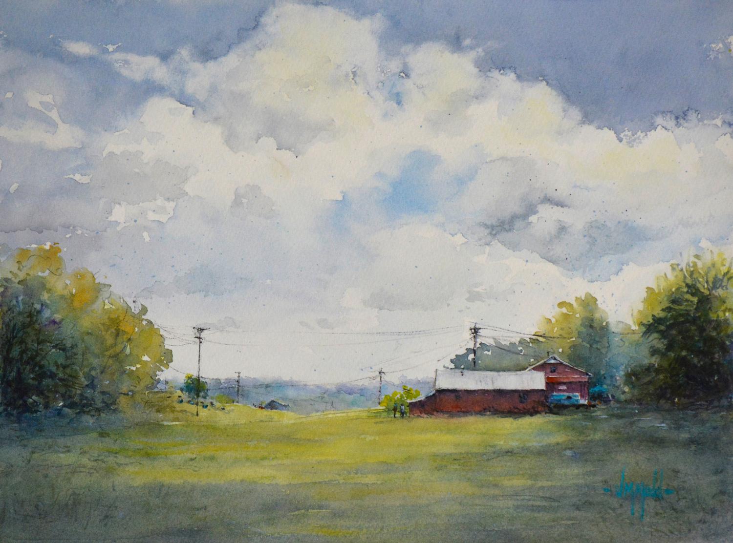 Judy Mudd Landscape Art - Loretto Afternoon, Original Painting