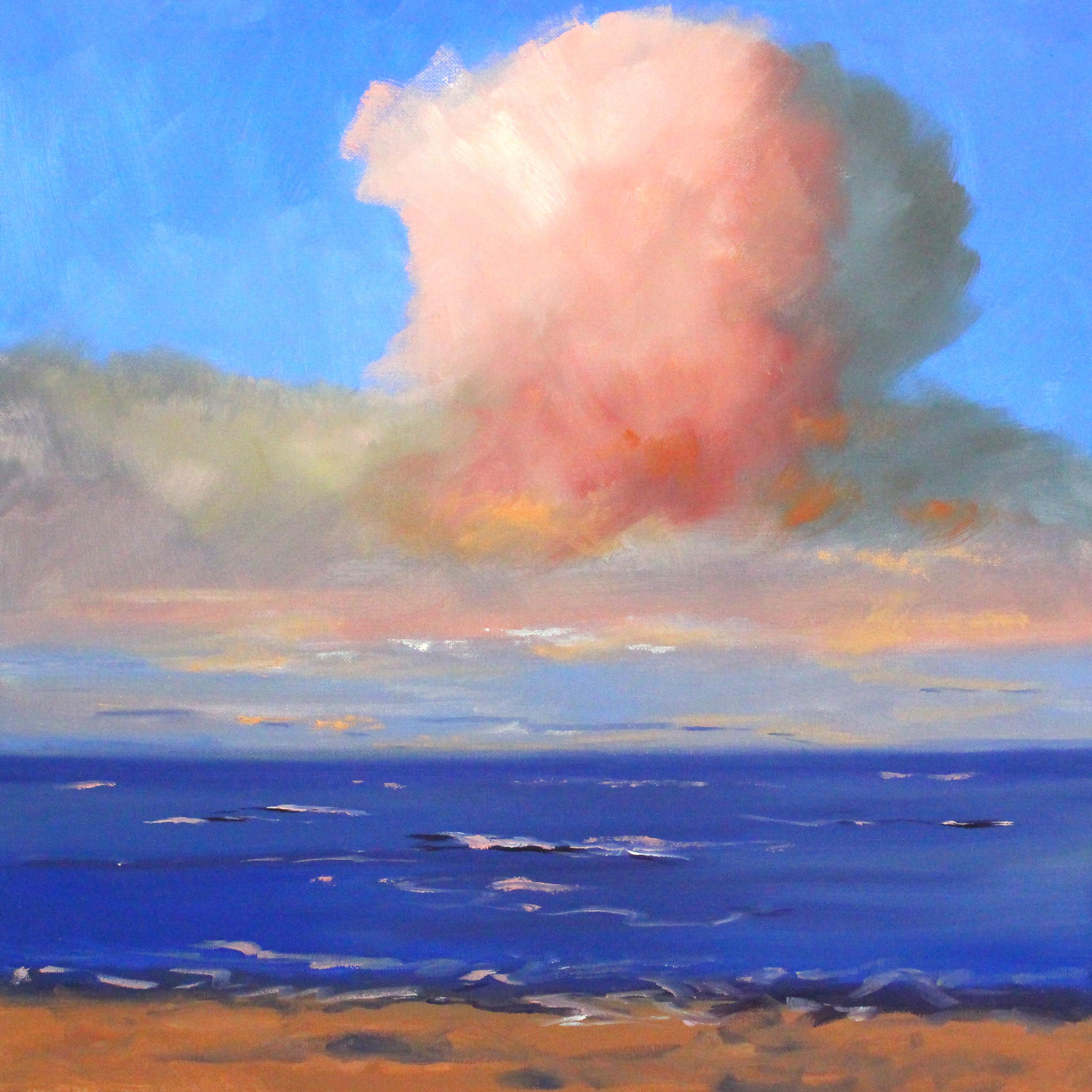 Nancy Merkle Landscape Painting - Pink Cloud, Oil Painting