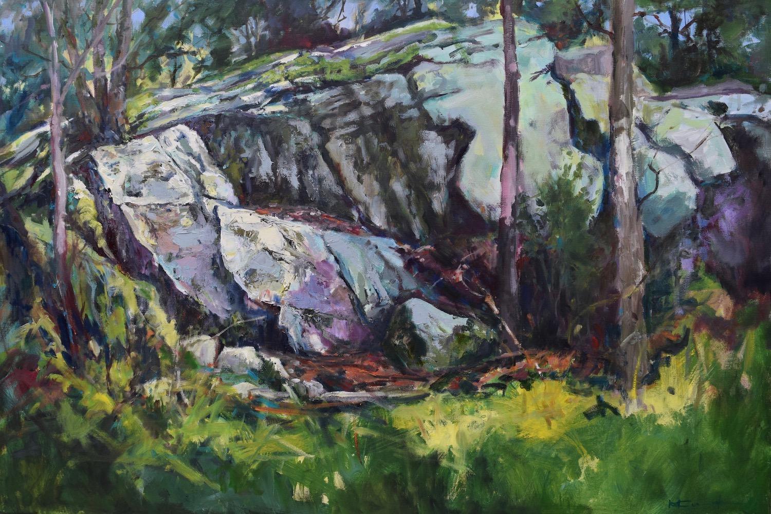 Outcrop, Original Painting - Mixed Media Art by Mickey Cunningham