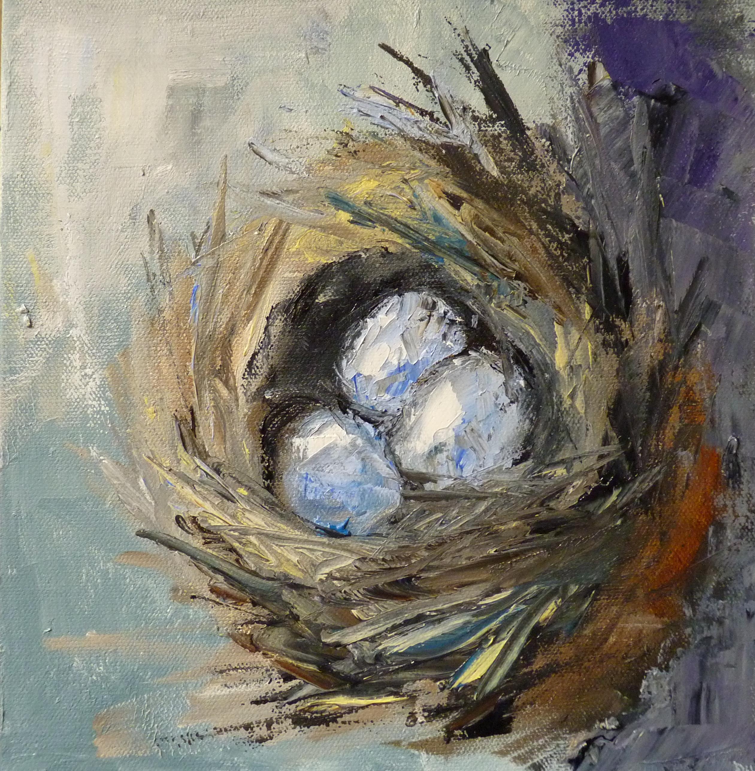 Judy Mackey Animal Painting - Nest, Oil Painting