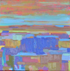 The Blue Fields and the Horizon, Abstract Oil Painting