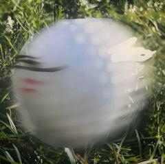 Peinture originale représentant une balle de golf en mouvement