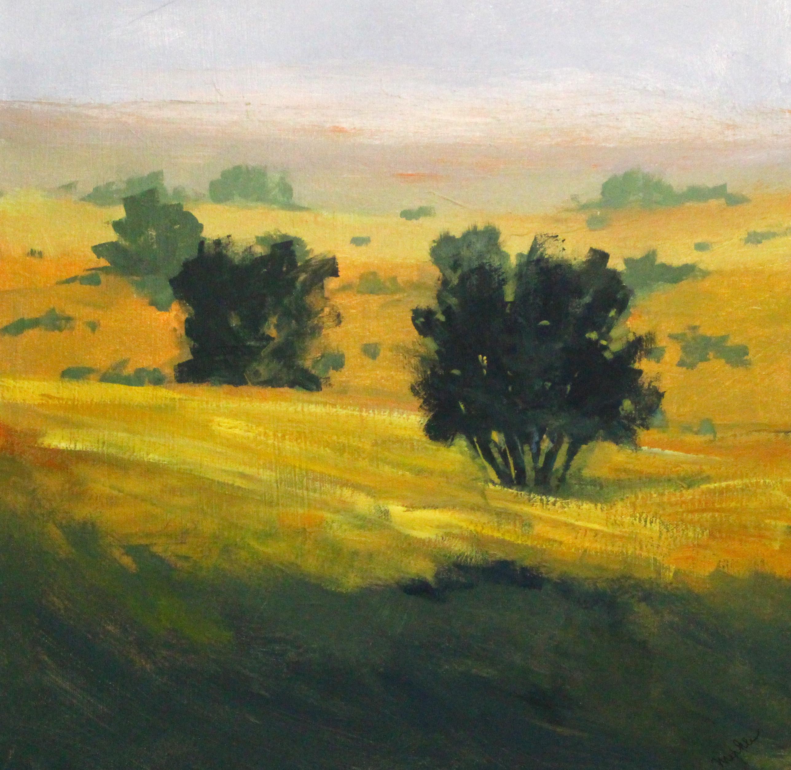 Peinture originale de la Prairie Dawn - Art de Nancy Merkle