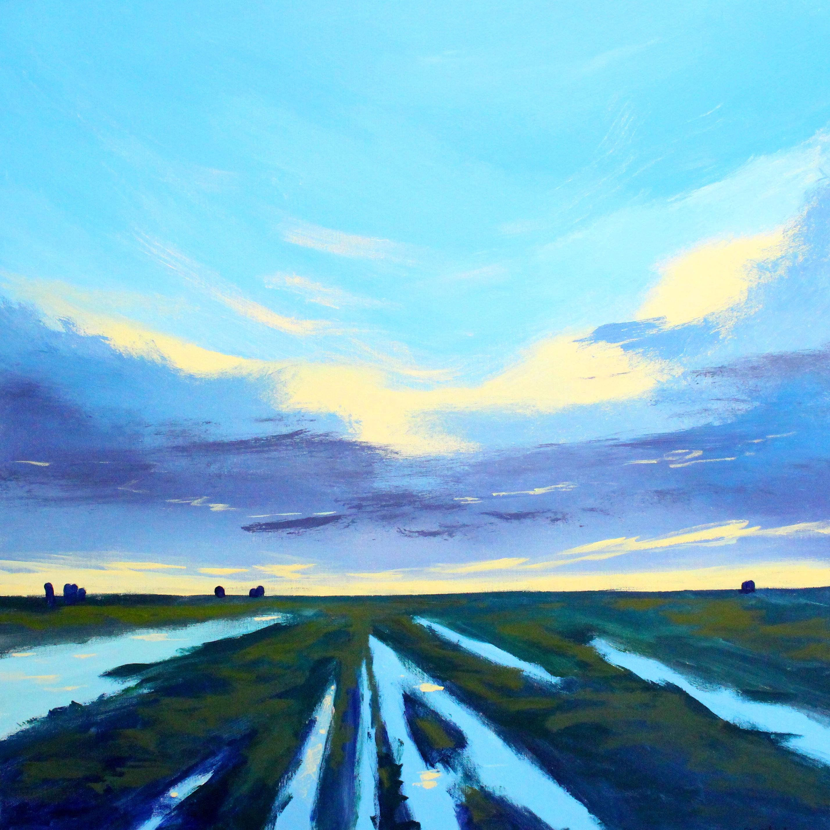 Nancy Merkle Landscape Painting - Spring Rain, Original Painting