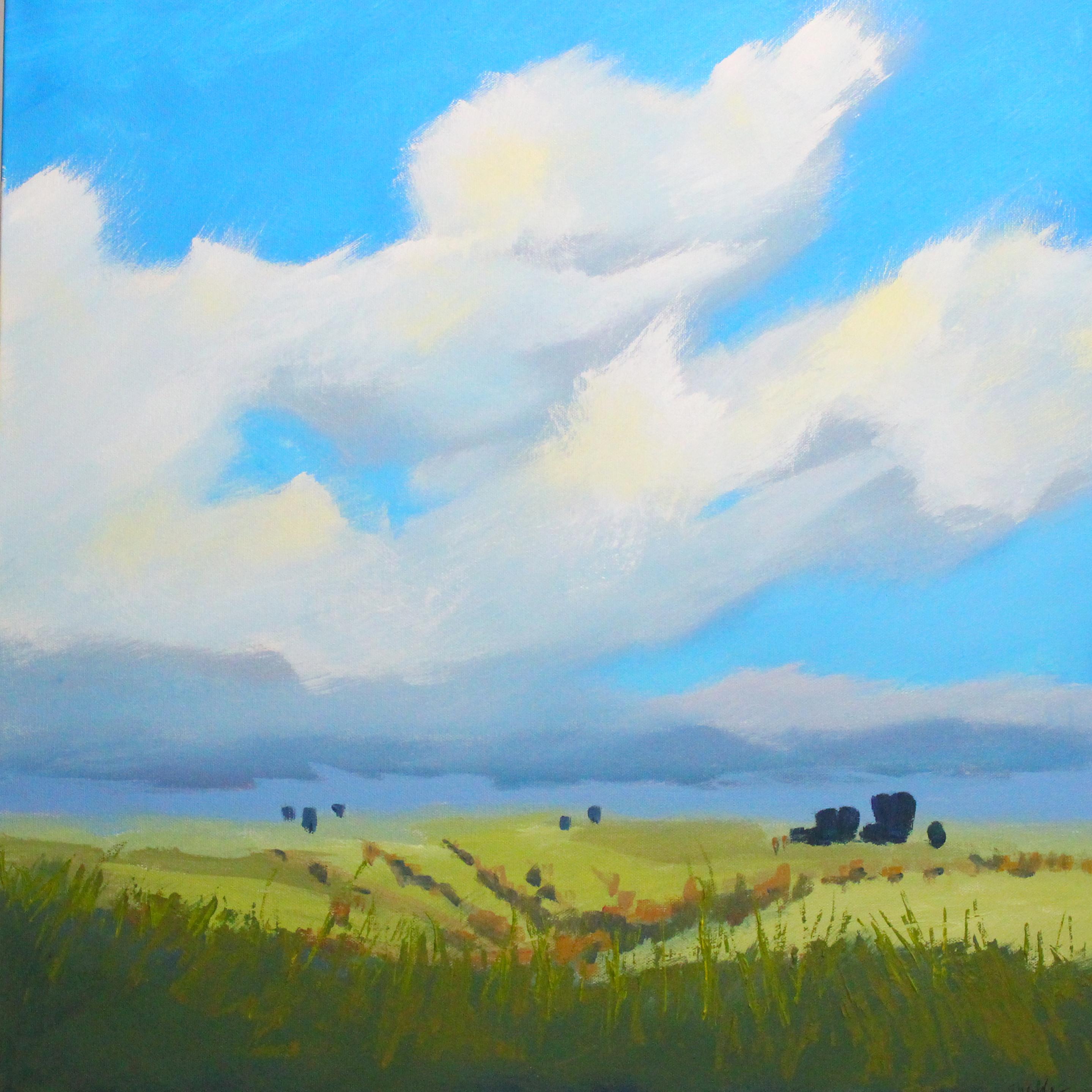 Nancy Merkle Landscape Painting - Montana Sky, Original Painting