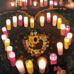Heart of Candles (Chandeliers en forme de cœur), peinture à l'huile