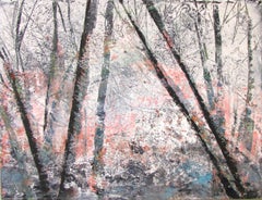 Bare Trees #5, Abstract Oil Painting