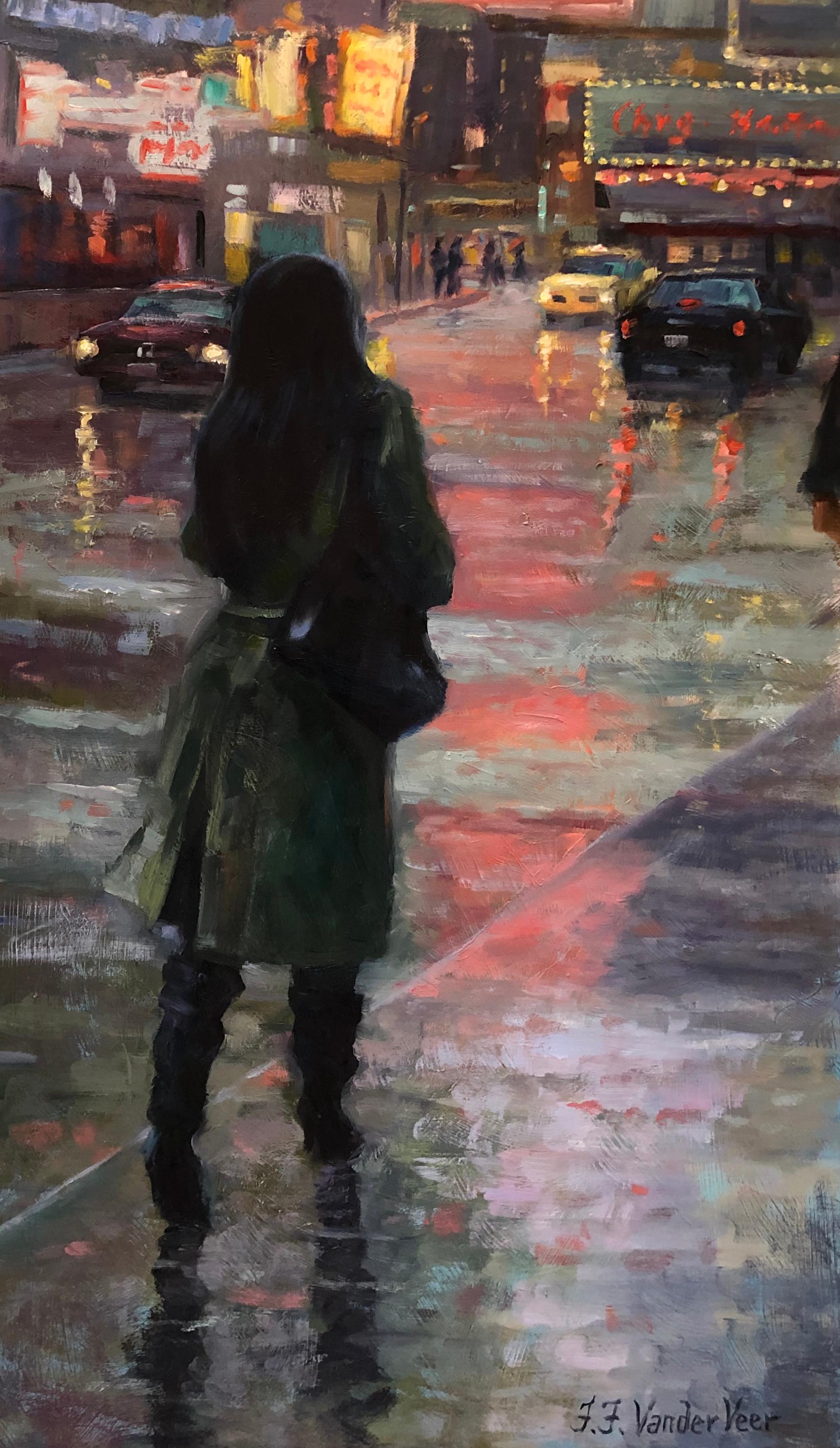 Faye Vander Veer Figurative Painting - November Rain, Oil Painting