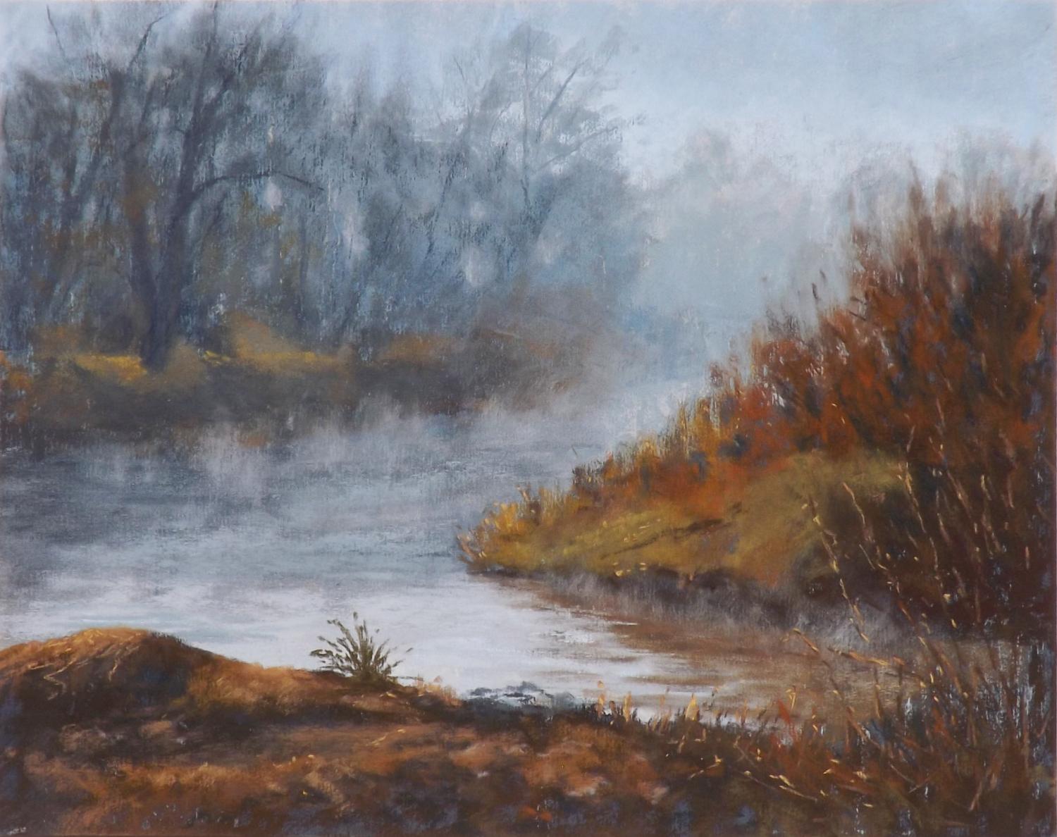 The Quiet of the River Fog, Original Painting - Art by Patricia Prendergast
