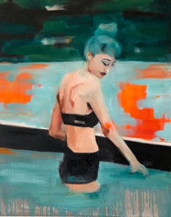 The Wading, Oil Painting
