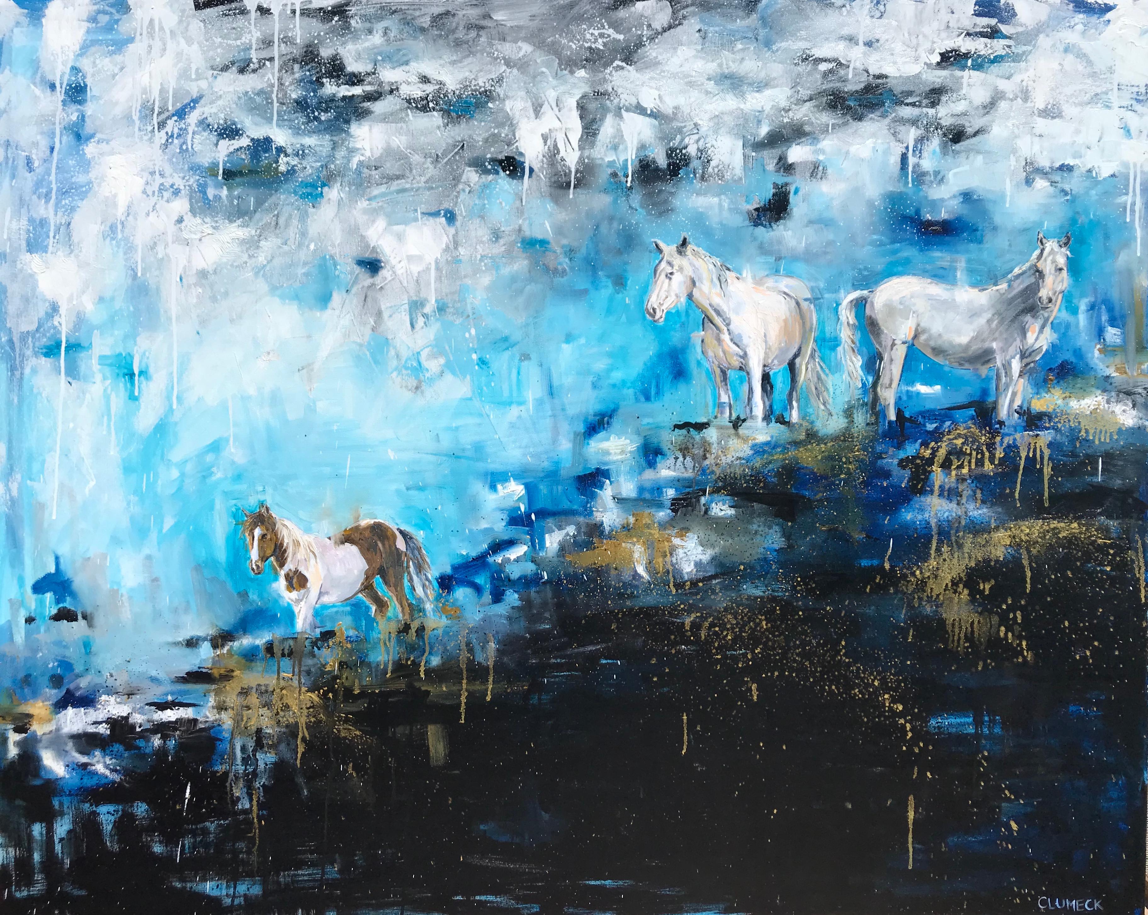 Alana Clumeck Animal Painting - Stormy, Oil Painting