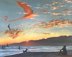 Le Tamer du dragon, peinture à l'huile