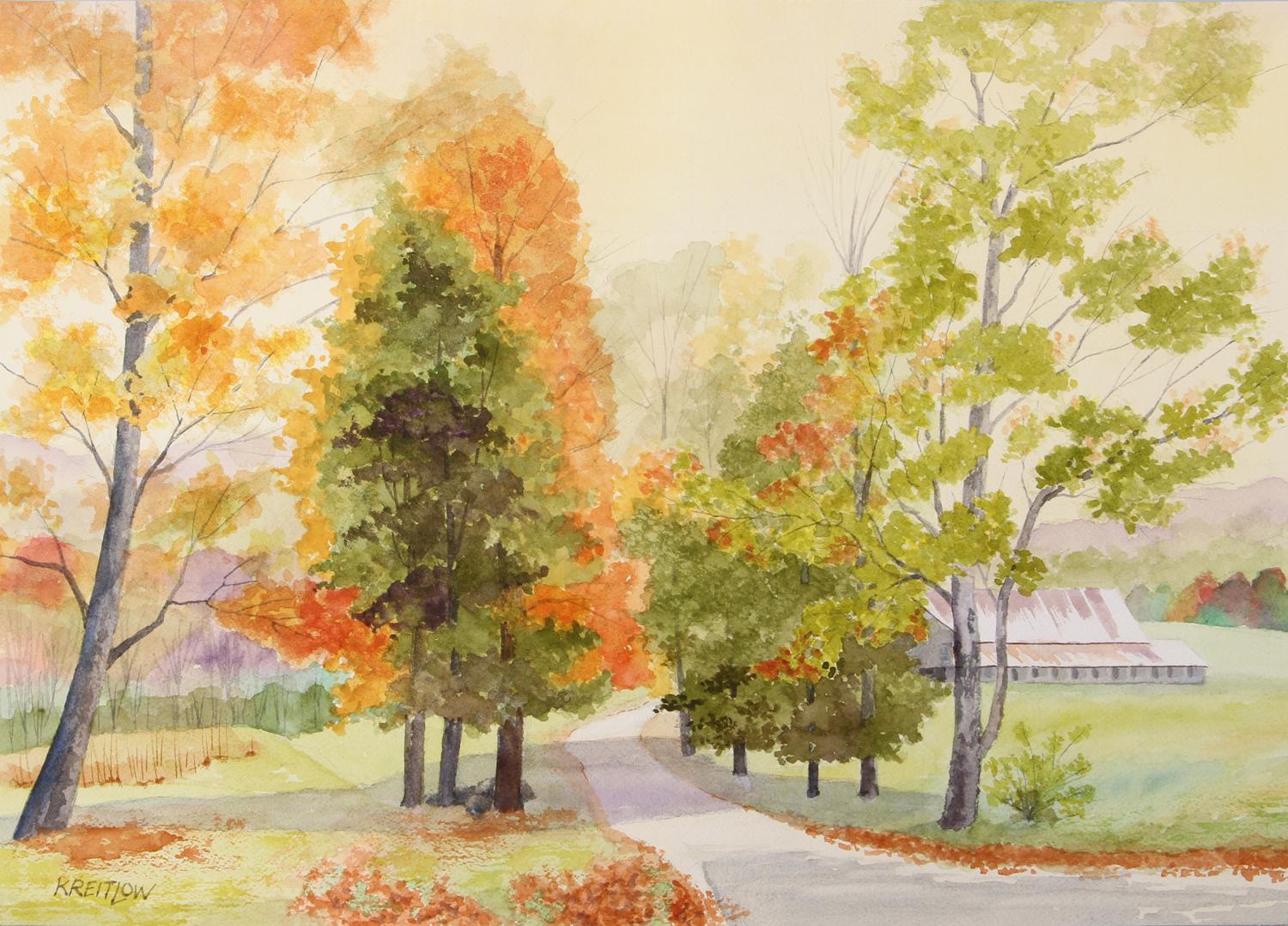 Bill Kreitlow Landscape Art - Coolidge Farm Road, Original Painting