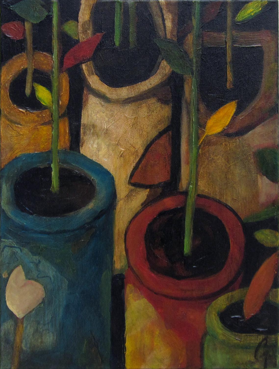 Glenn Quist Still-Life Painting - Secret Greenhouse, Original Painting