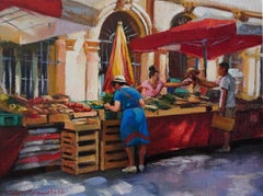 Market in Aix, Oil Painting