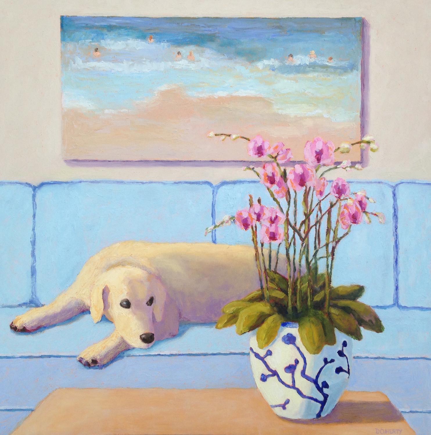Pat Doherty Animal Painting - Daydreaming, Oil Painting