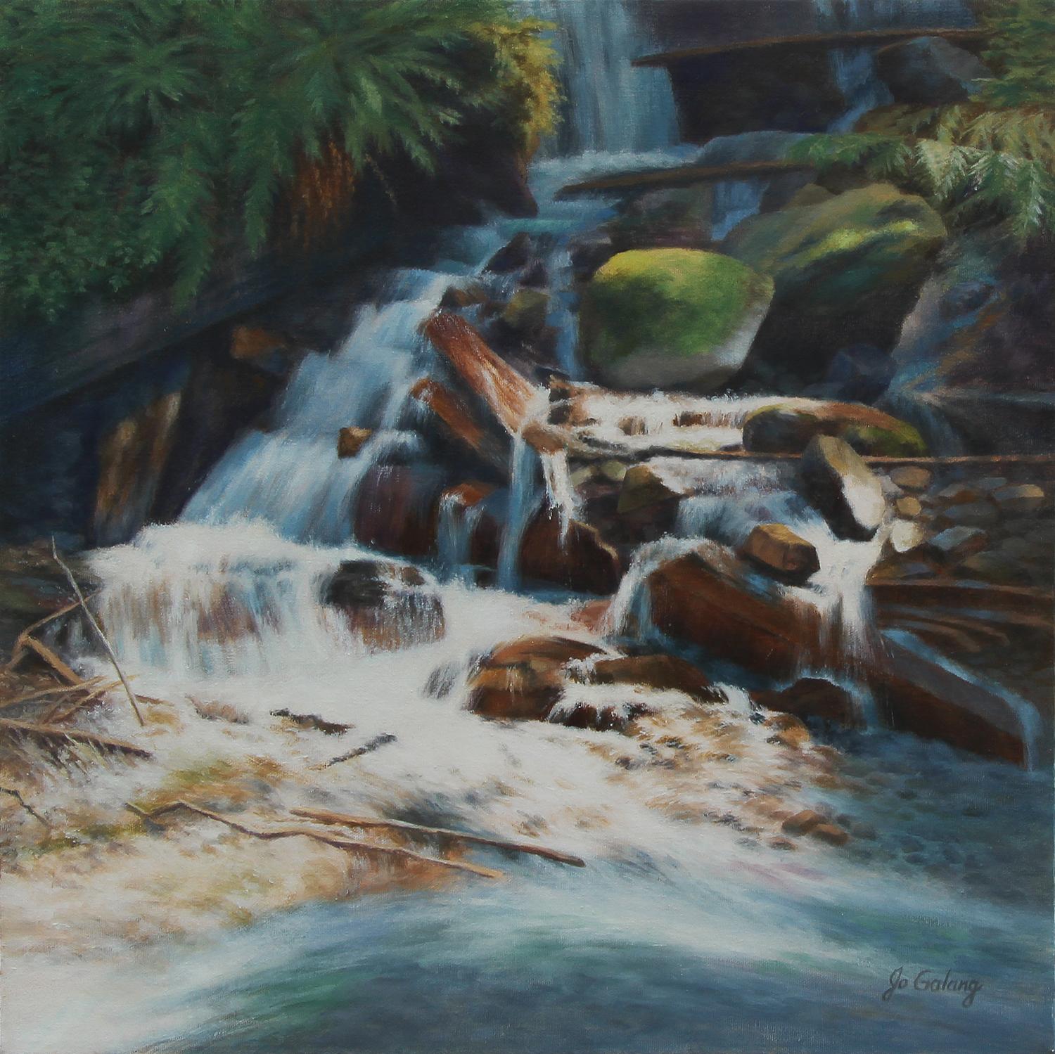 Jo Galang Landscape Painting - Swift Water, Oil Painting
