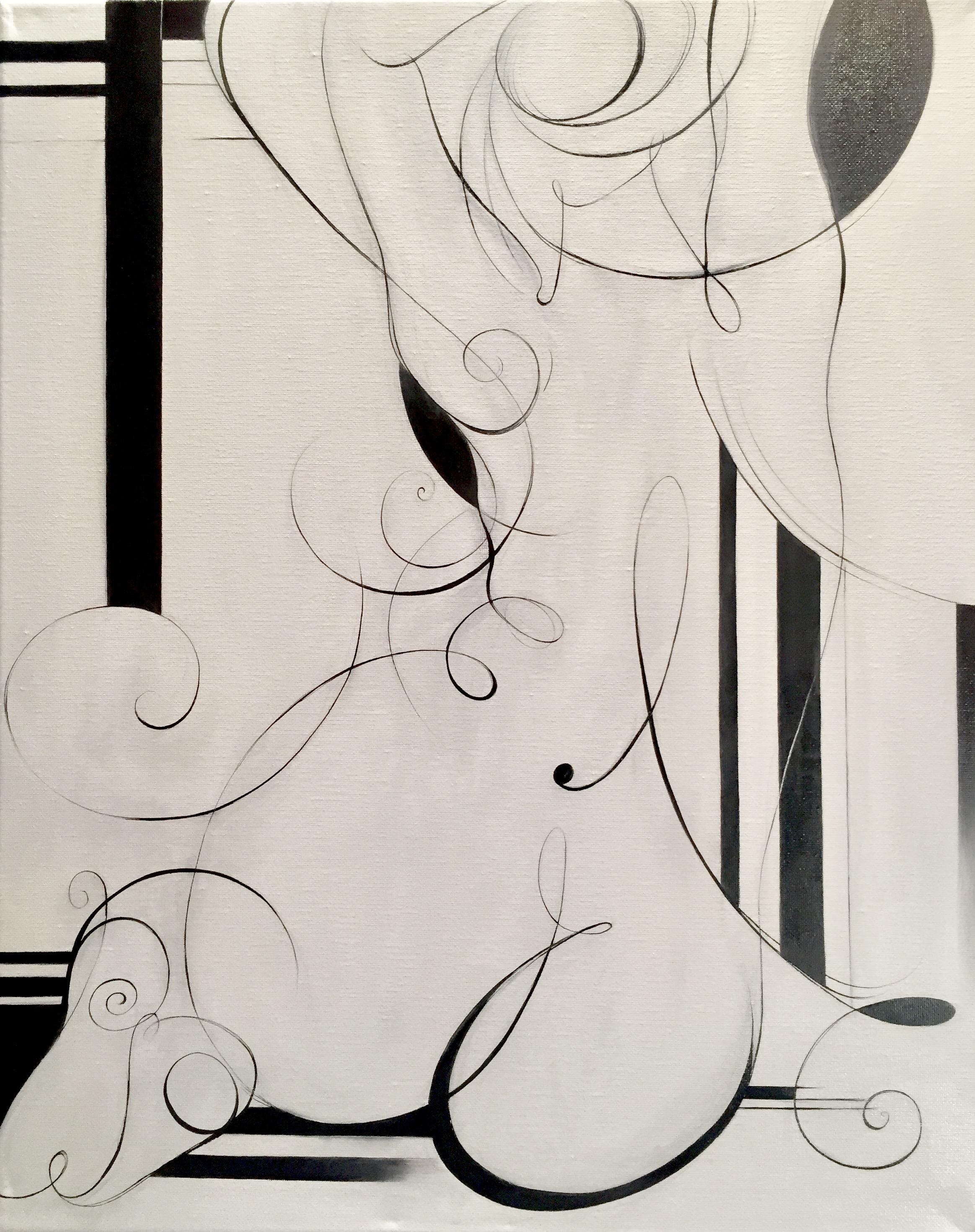 Sumner Crenshaw Nude Painting - One Line, Oil Painting