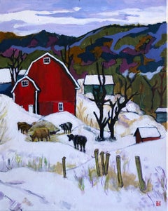 Winter Farm, Original Painting