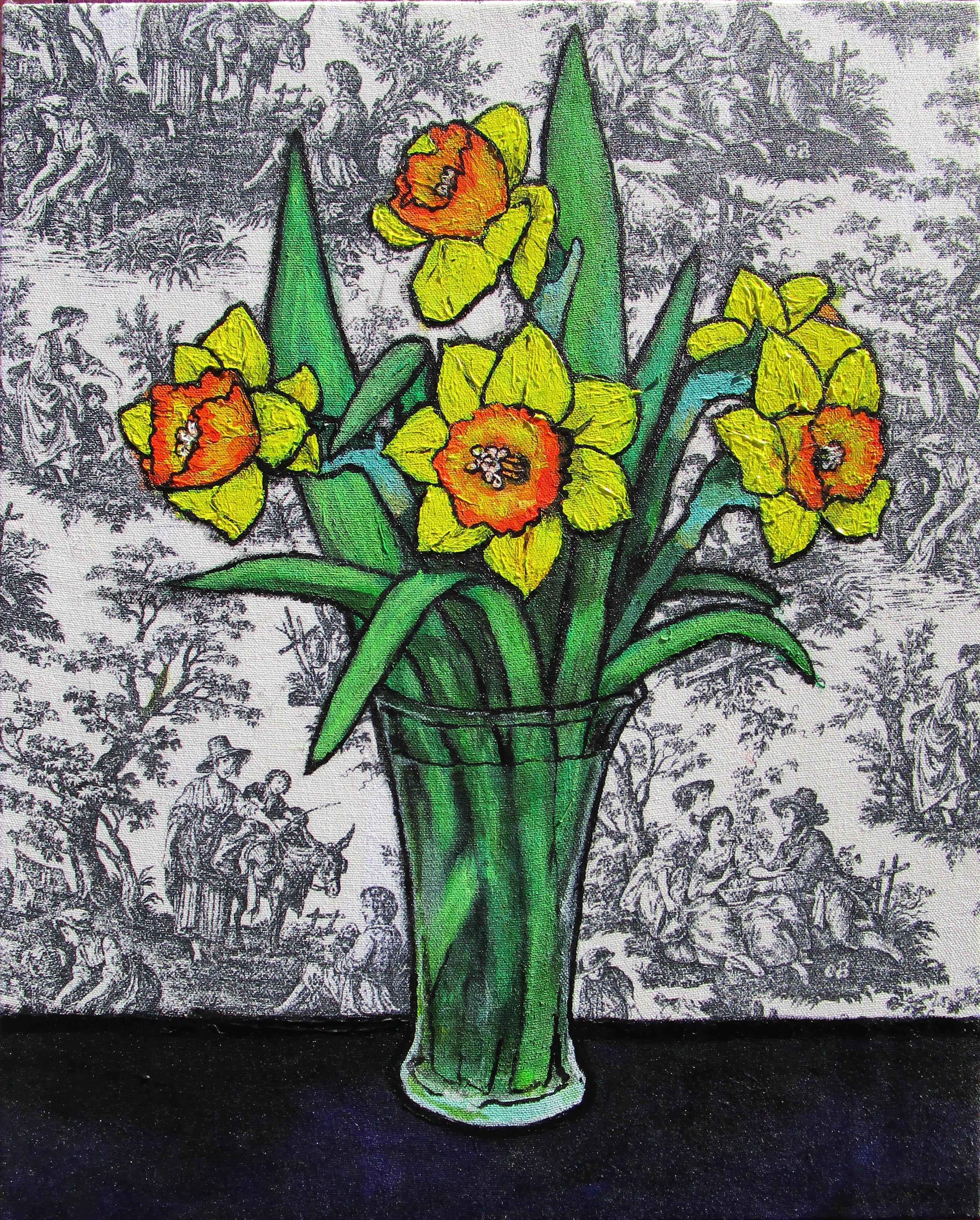 Greg Angelone Still-Life Painting - Daffodils, Original Painting
