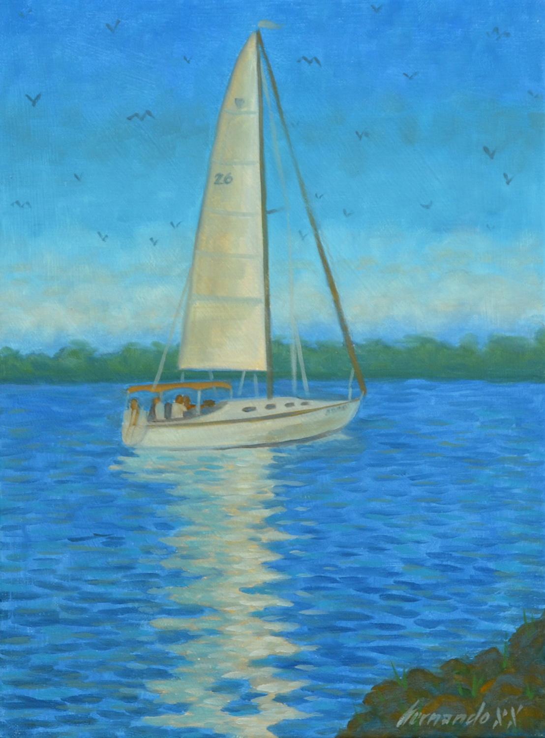 Sailing, Oil Painting - Art by Fernando Soler