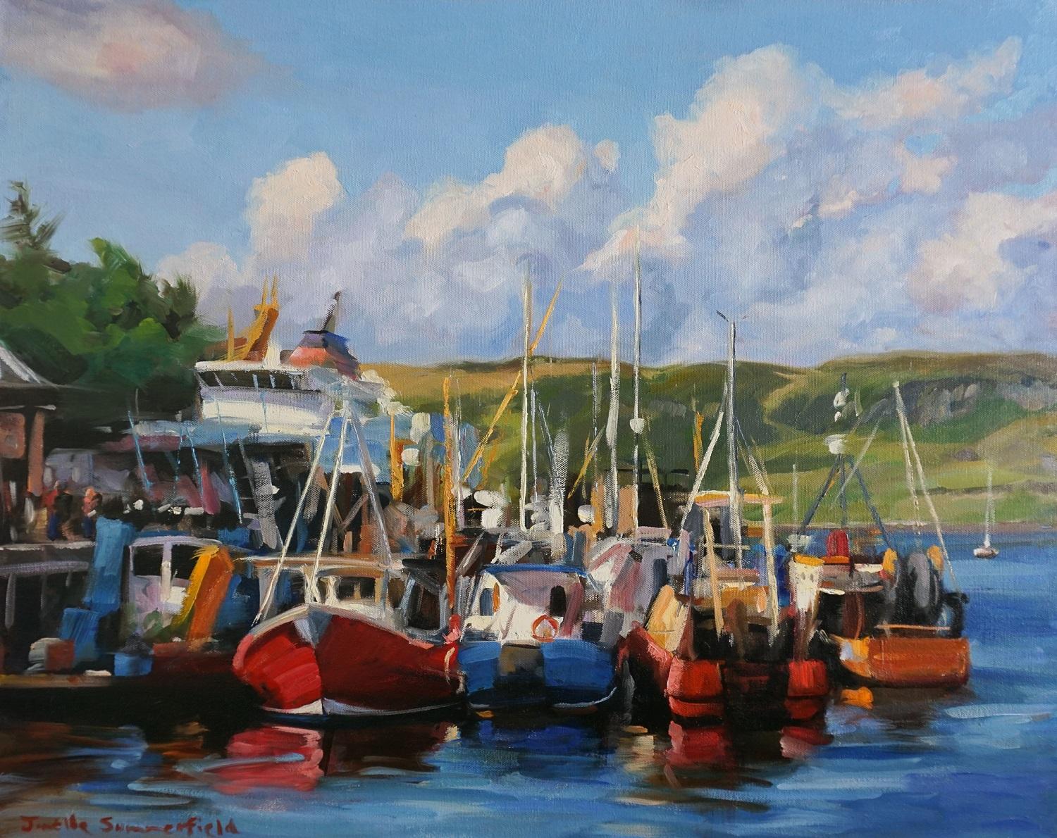 Docked in Oban, Oil Painting