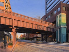 West 14th Street al tramonto, pittura a olio