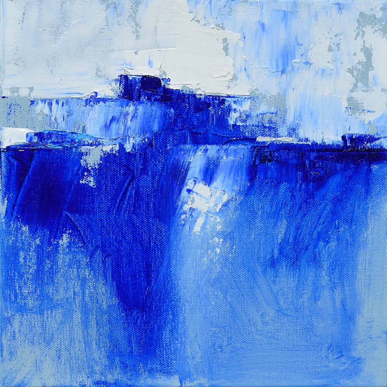 Patrick O'Boyle Abstract Painting - Blue Dream Land, Abstract Oil Painting