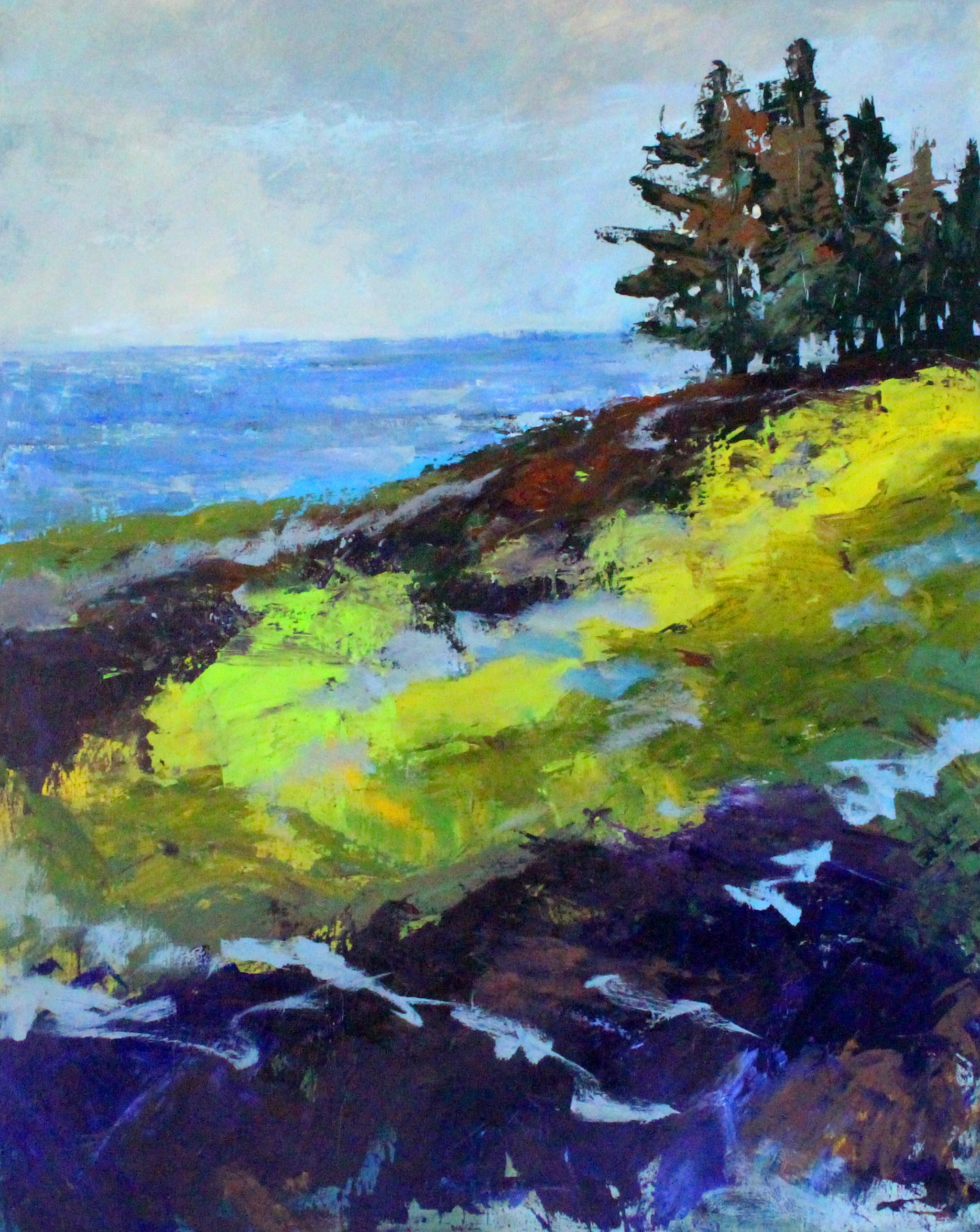 Landscape Painting Nancy Merkle - Juan de Fuca, peinture d'origine