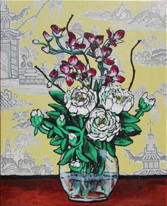 Orchids and Lotus  #8, Original Painting