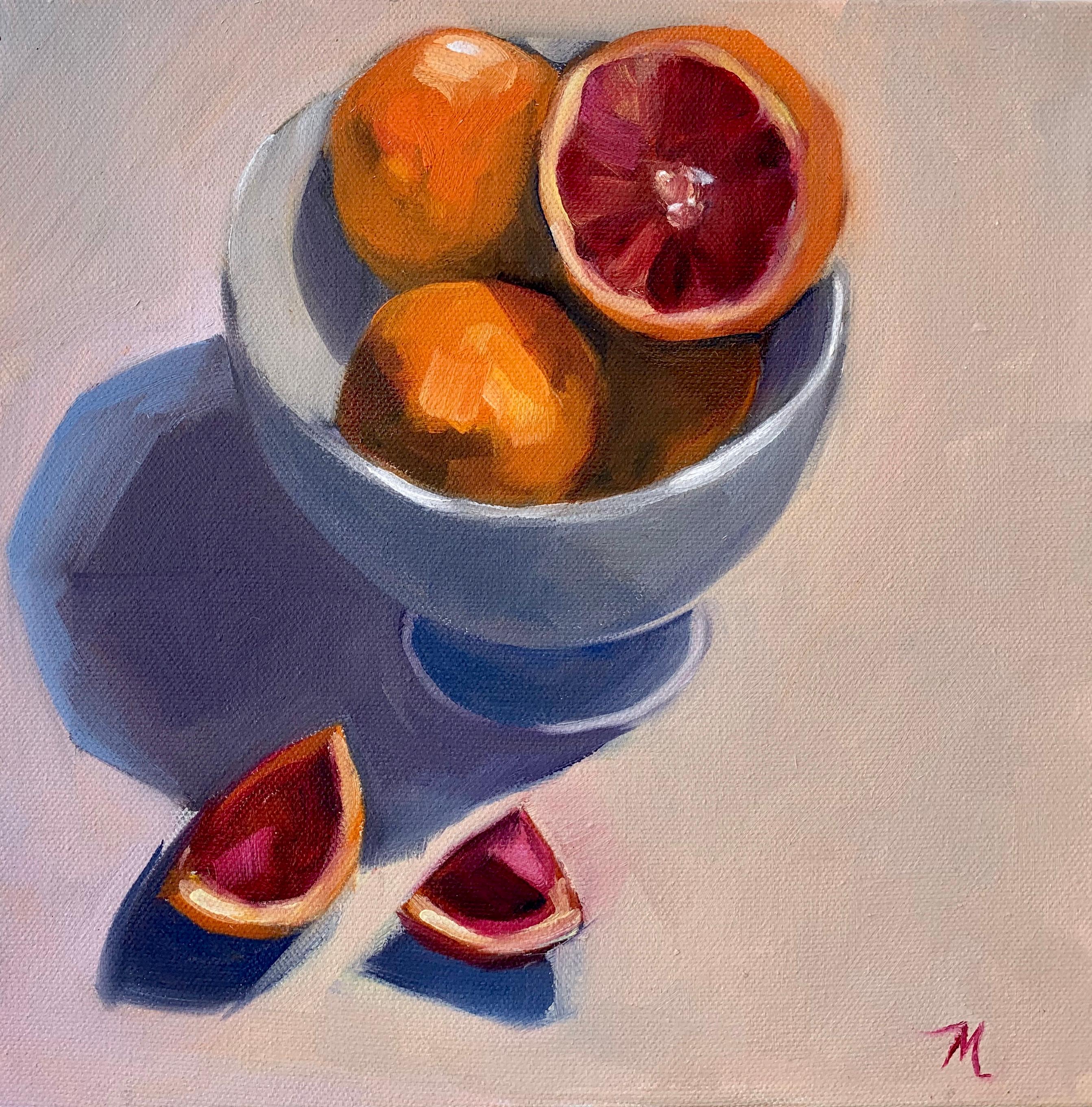 Bowl of Blood Oranges, Oil Painting