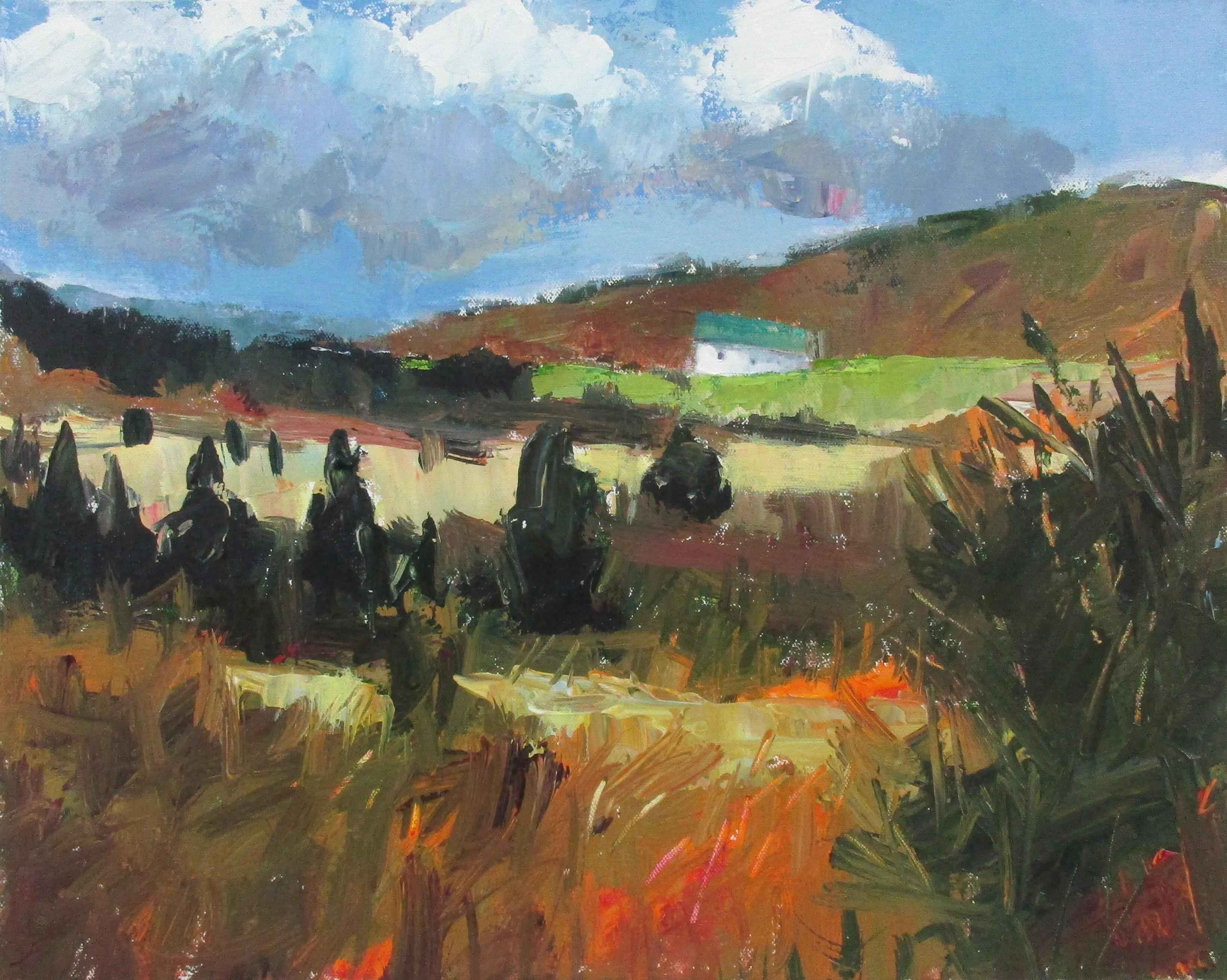 Janet Dyer Landscape Painting - Clouds, Warwick, Original Painting