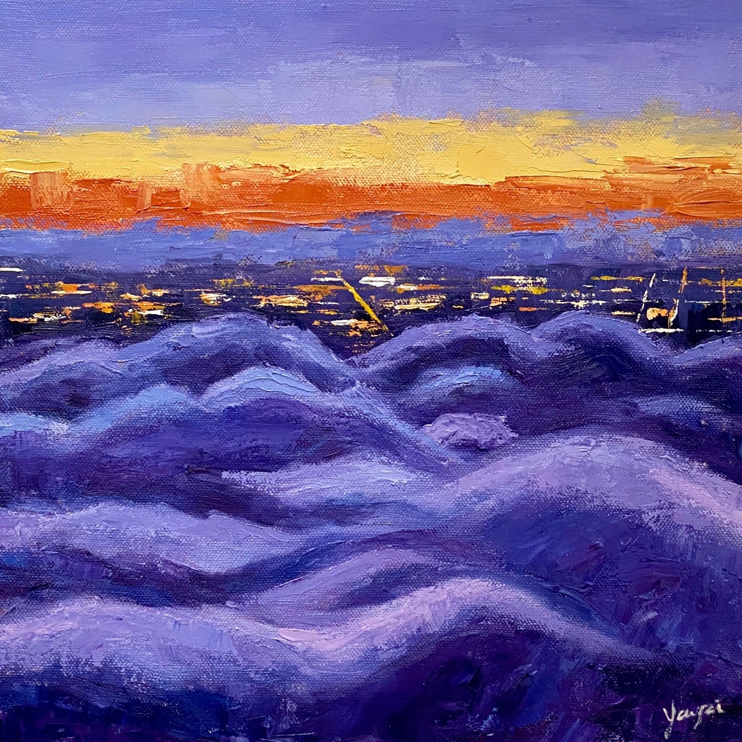 Yangzi Xu Beyond The Clouds 2 Abstract Oil Painting For Sale
