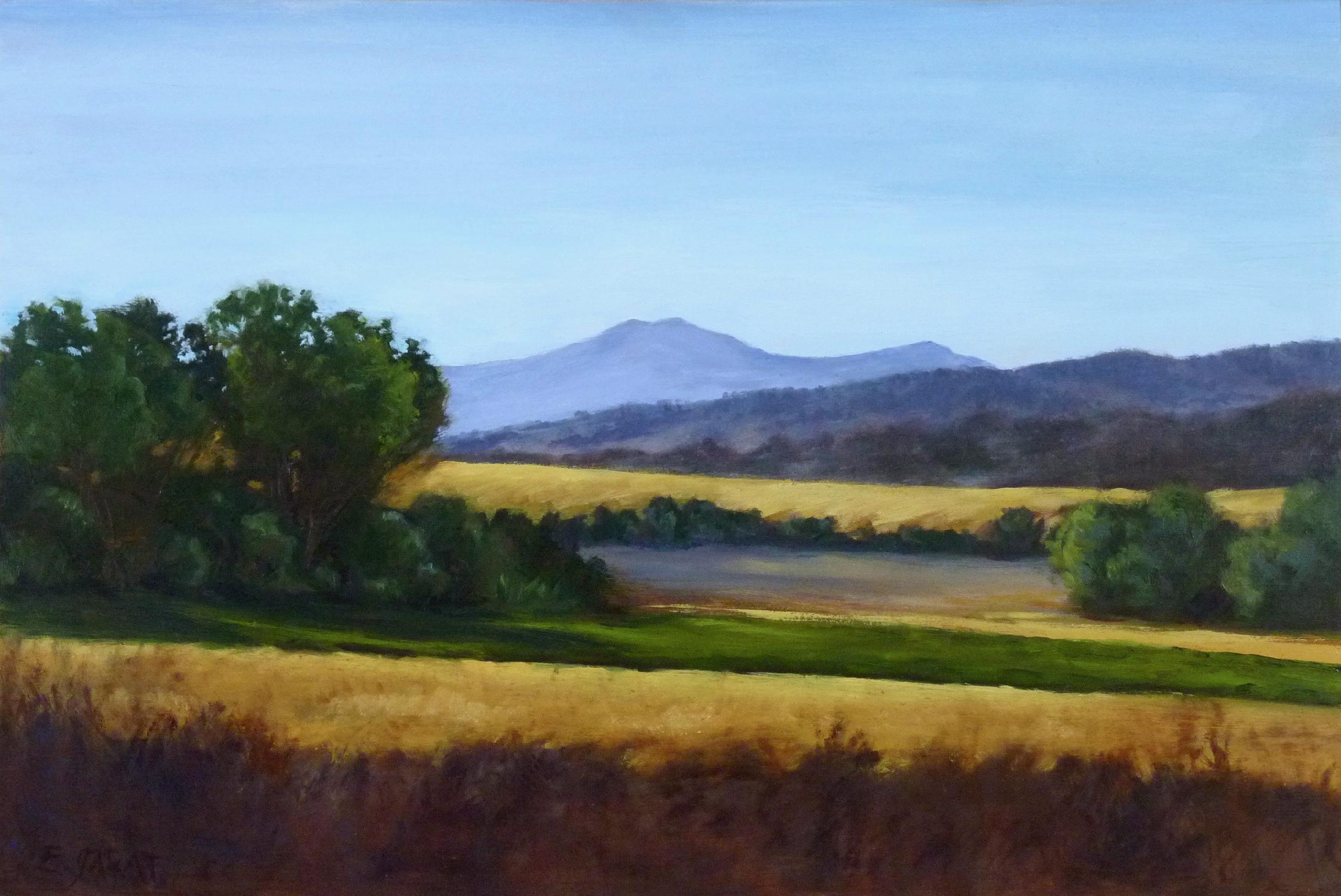 Elizabeth Garat Landscape Painting - Vista No. 1 Val D'Orcia, Oil Painting