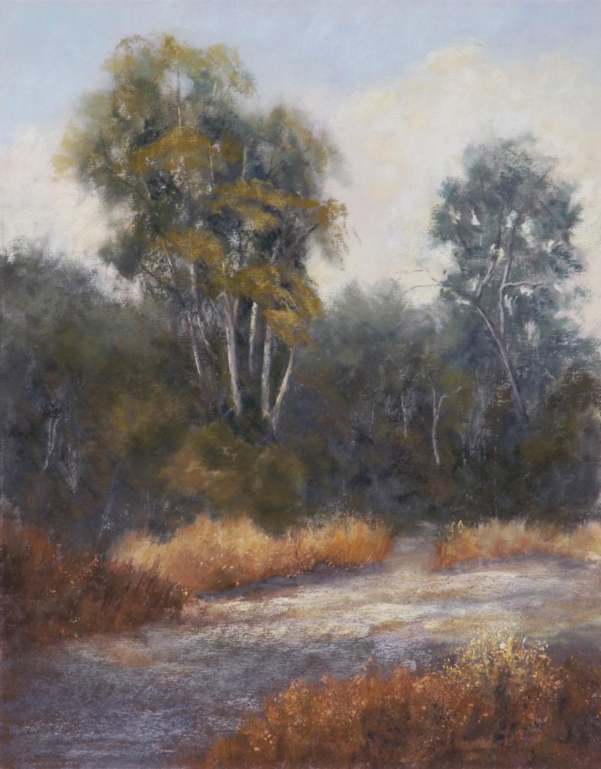 The Path through the Eucalyptus, Original Painting - Art by Patricia Prendergast