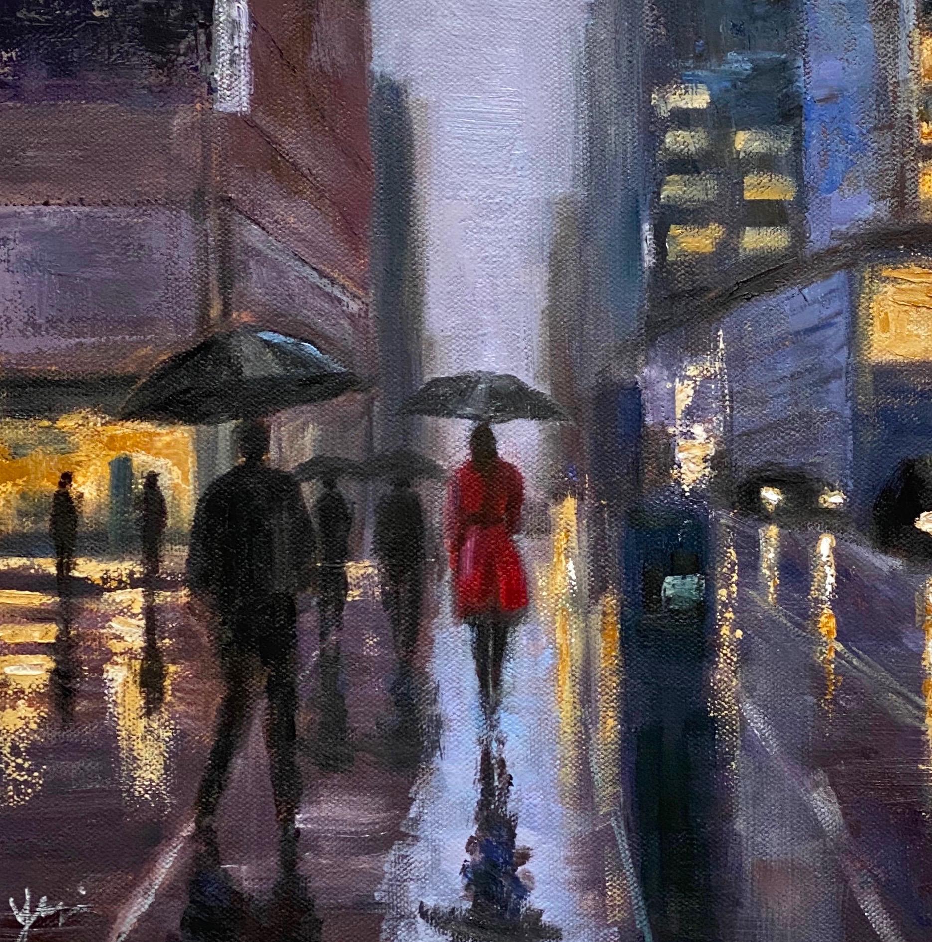 Red Trench, Oil Painting - Art by Yangzi Xu