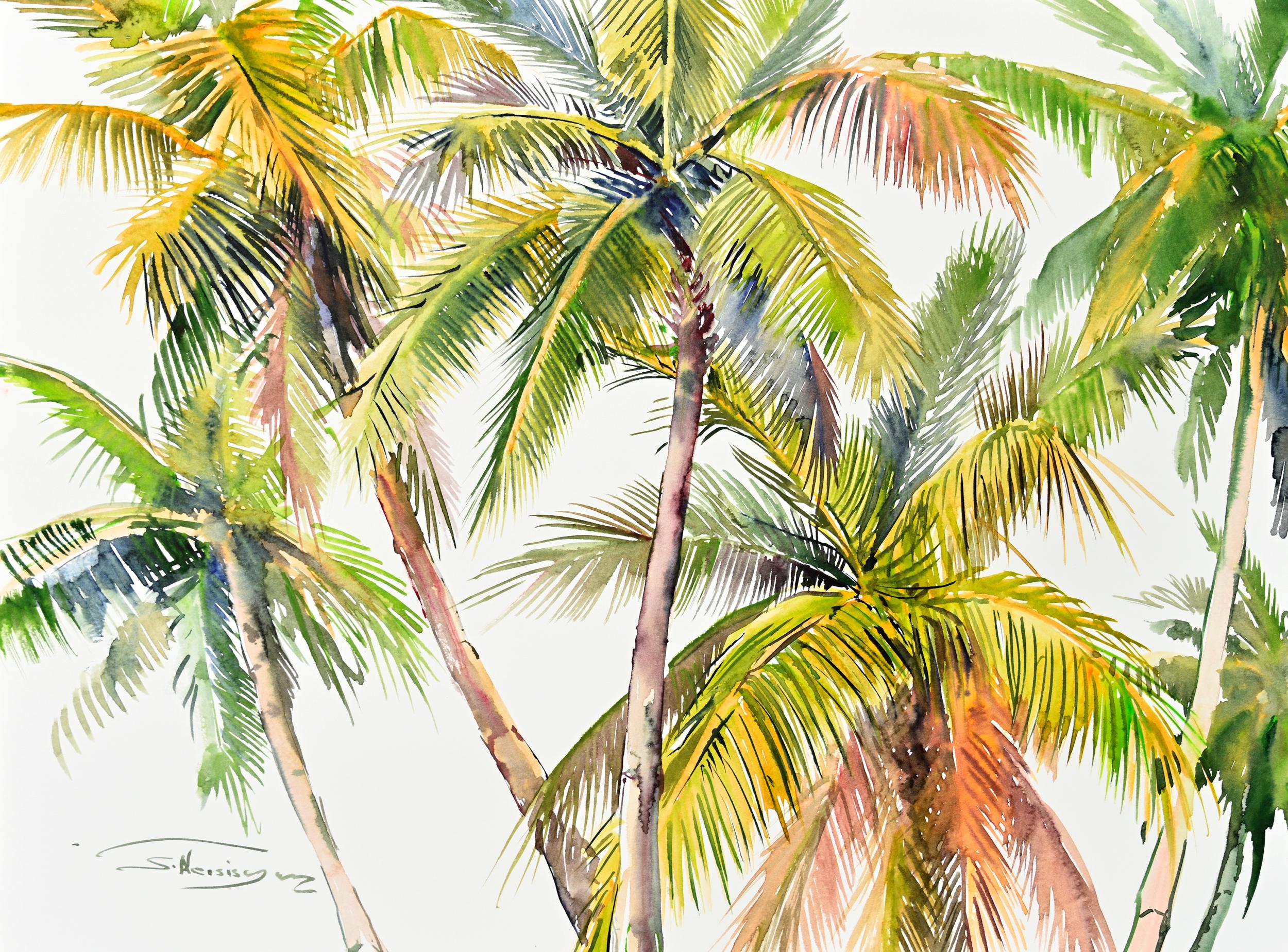 Suren Nersisyan Still-Life - Coconut Palm Trees (Composition 1), Original Painting